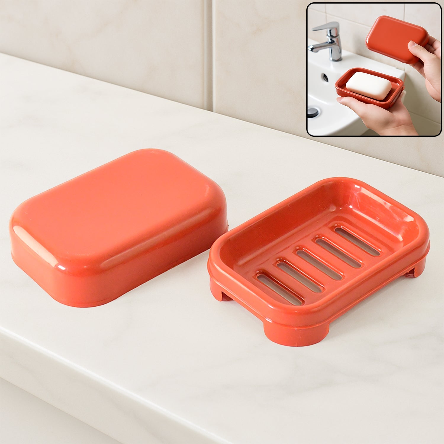 Brick Red Plastic Soap Case Brick Red Plastic Soap Case